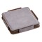 Contemporary Home Living Set of 4 Gray Leatherette Square Coasters, 4"